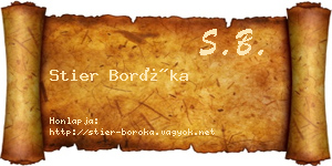 Stier Boróka névjegykártya